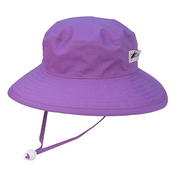 Puffin Gear Organic Cotton UPF50+ Sun Protection Wide Brim Child Sunbaby Hat-Purple
