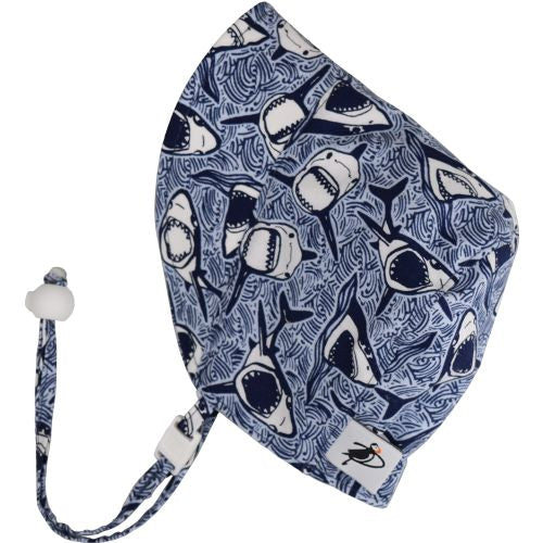 Shark print infant bonnet