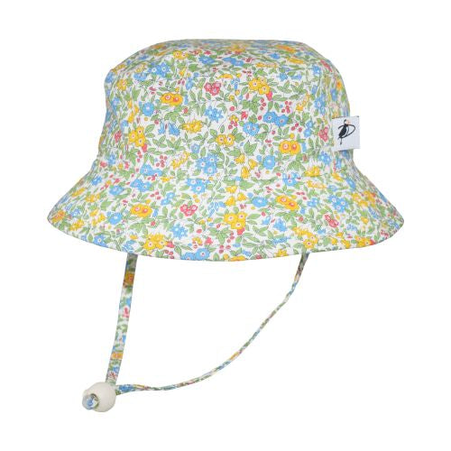 Puffin Gear Child UPF50+ Sun Protection Camp Bucket Hat-Made in Canada-Liberty of London-Flower Show Blue