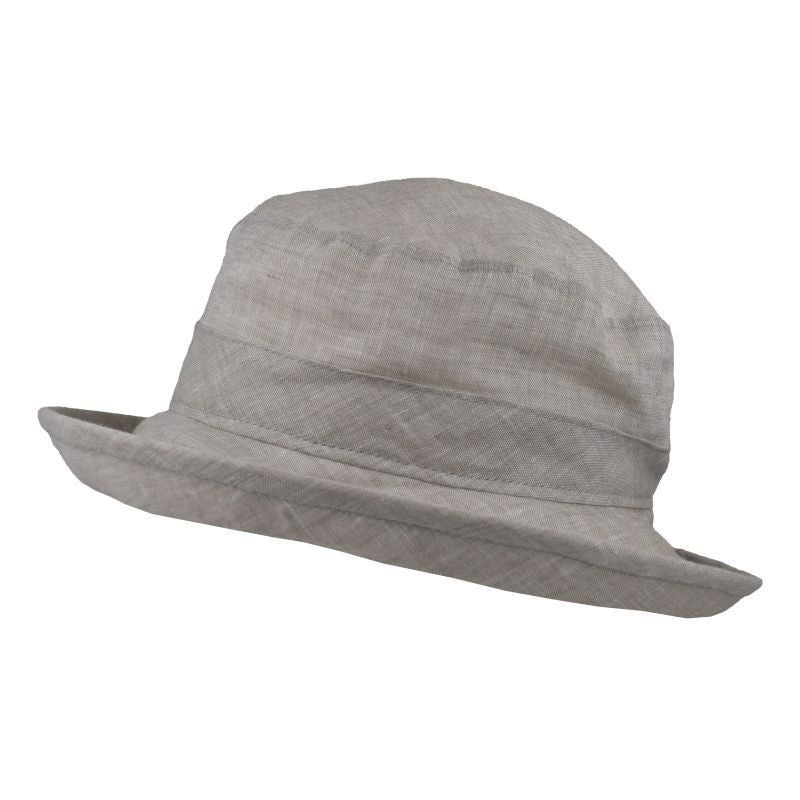 Puffin Gear Linen Chambray UPF50+ Sun Protection Bowler Hat-Made in Canada-Pebble