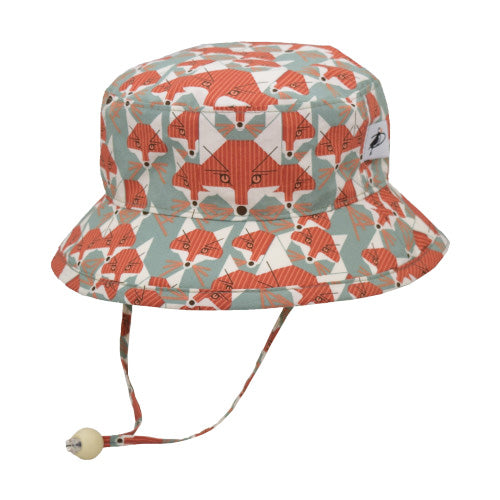 kids fox print sun hat - upf 50