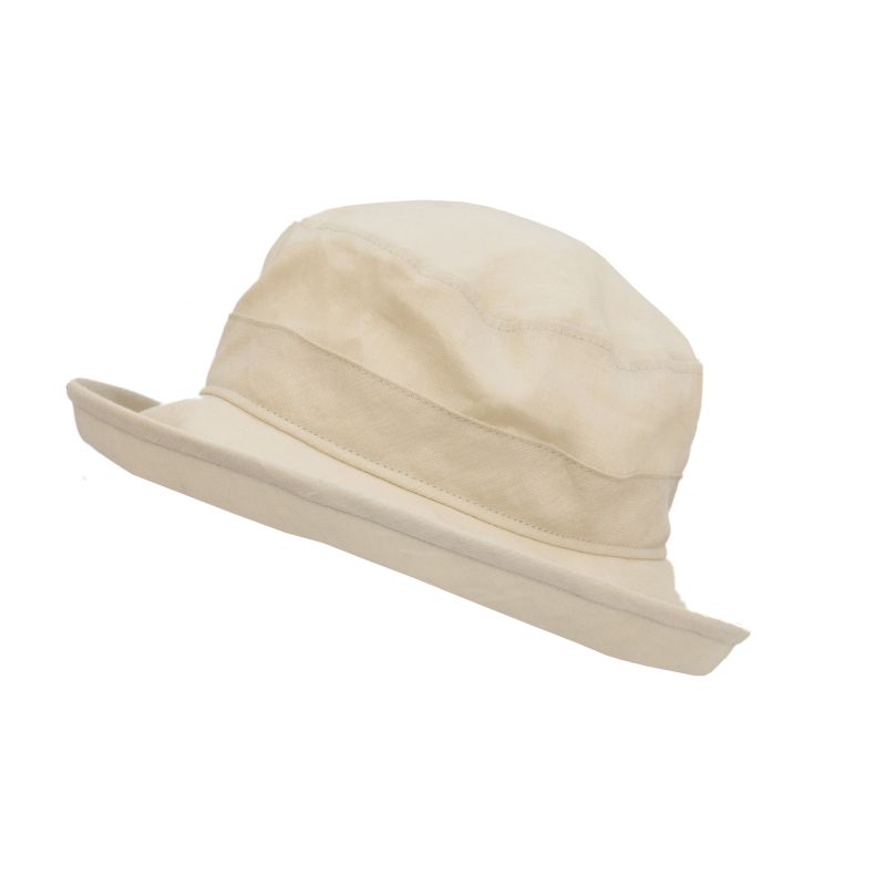 Puffin Gear Summer Breeze Linen UPF50+ Sun Protection Bowler Hat-Made in Canada-Ecru Hat