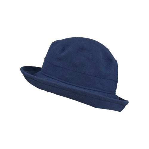 Puffin Gear Summer Breeze Linen UPF50+ Sun Protection Bowler Hat-Made in Canada-Navy Hat