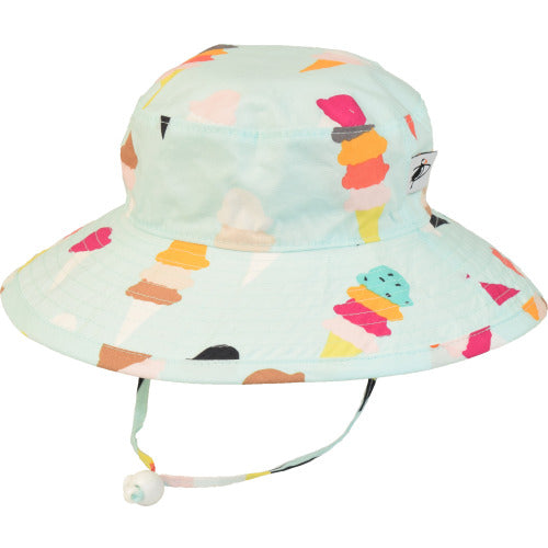 ice cream cone print kids sun hat with upf50 sun protection