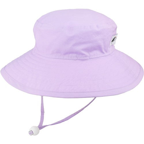 Puffin Gear Organic Cotton UPF50+ Sun Protection Wide Brim Child Sunbaby Hat-Lavender