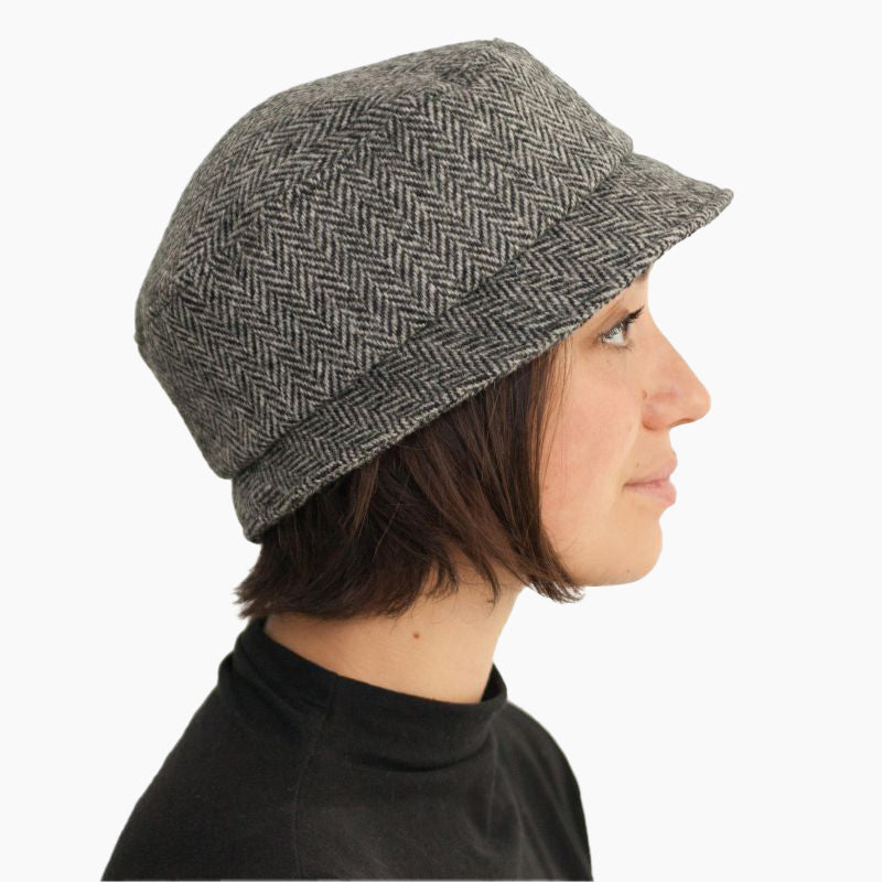 Puffin Gear Harris Tweed Stroll Pillbox Hat-Made in Canada-Outcrop Herringbone