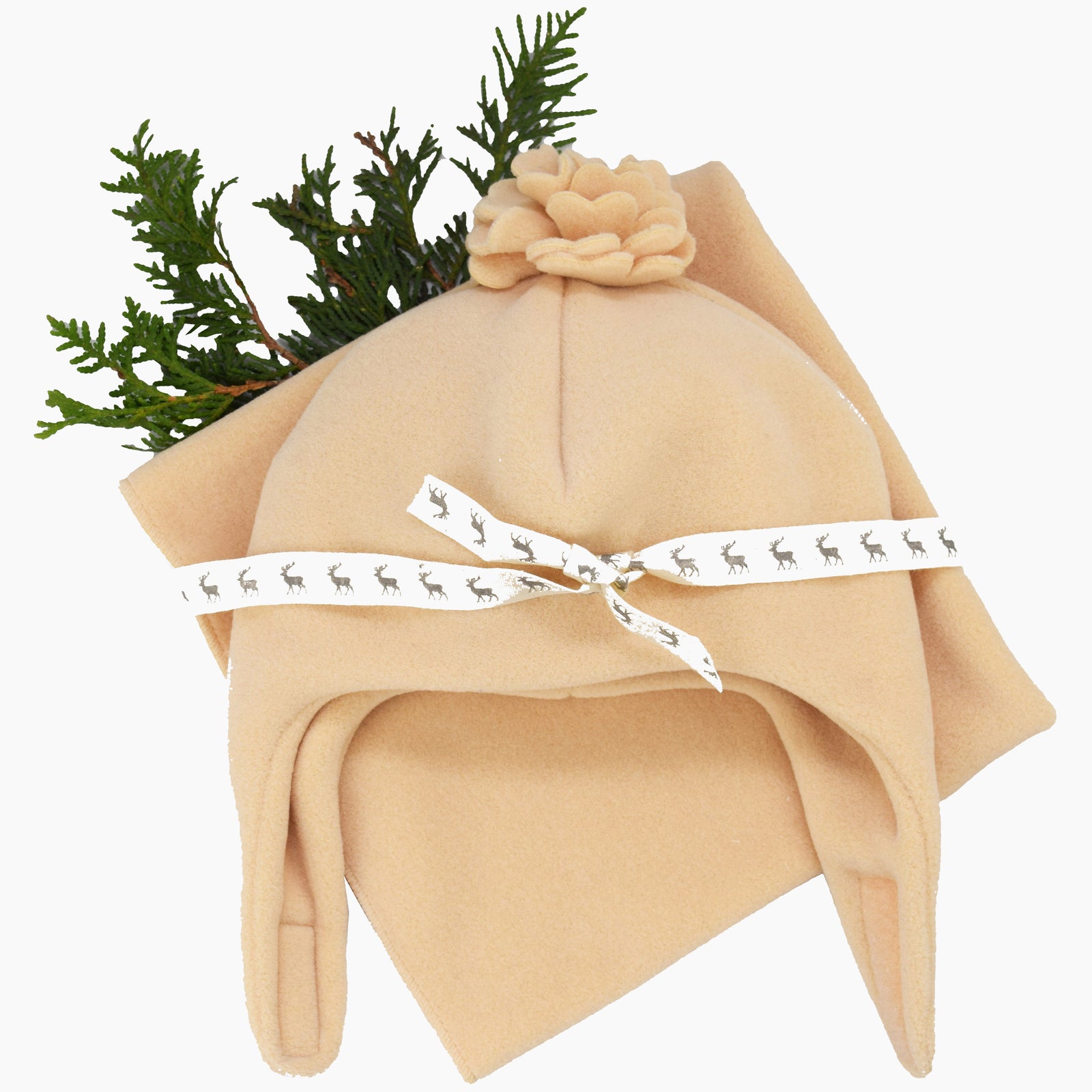 Quality Hats for Kids Made in Canada by Puffin Gear-Blossom Chinwrap Hat and Matching Neck Warmer