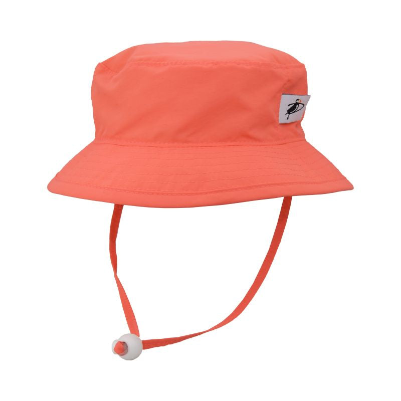 Puffin Gear Solar Nylon Kids Camp Bucket Hat-UPF50-Coral-Made in Canada