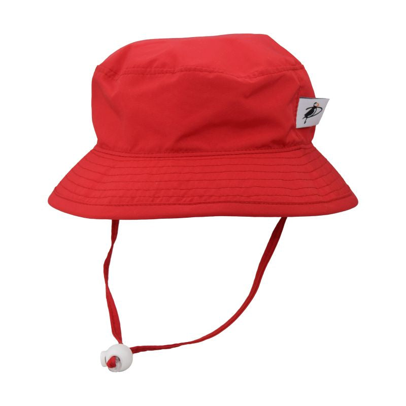 Puffin Gear Solar Nylon Kids Camp Bucket Hat-UPF50-Red-Made in Canada