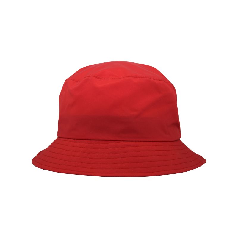 Summer bucket hat in quick dry nylon , rated upf50 sun protection made in canada by puffin gear-Red