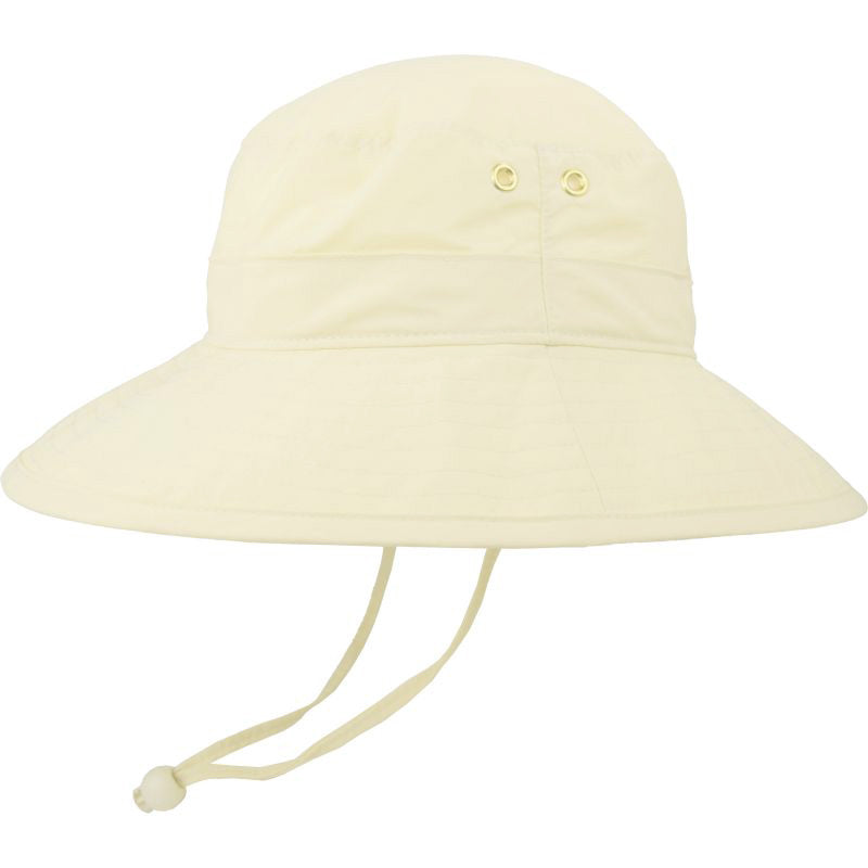 Hiking Hat with built in UPF50 Excellent Sun Protection-lightweight, quick dry, wind lanyard-made in canada by Puffin Gear-Vanilla