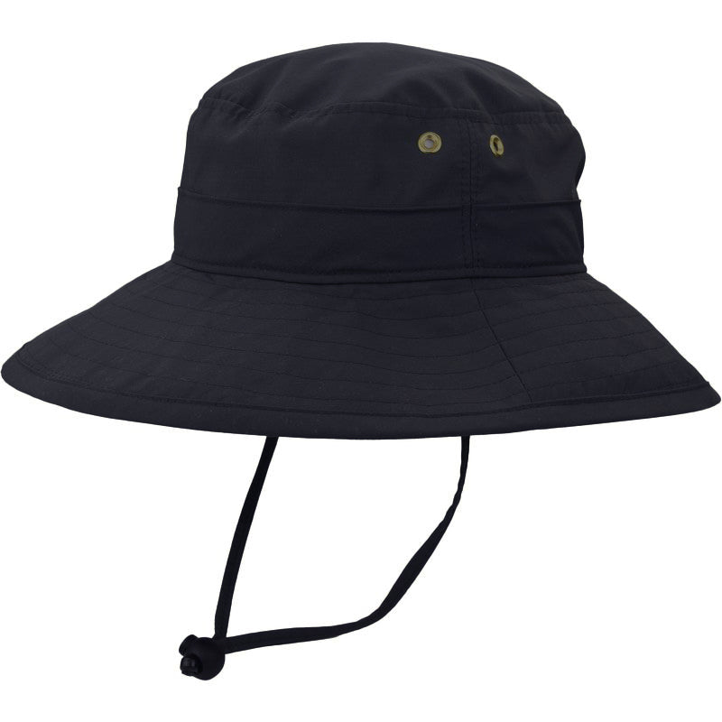 Hiking Hat with built in UPF50 Excellent Sun Protection-lightweight, quick dry, wind lanyard-made in canada by Puffin Gear-Black