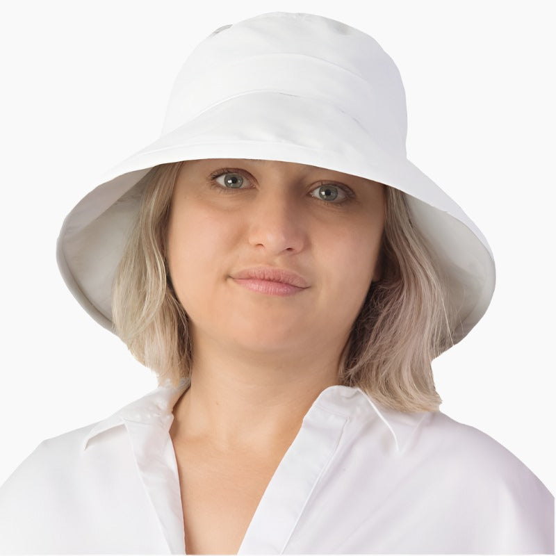 UPF50+ solar nylon wide brim afternoon hat-quick dry- lightweight sun protection-Made in Canada by Puffin Gear-White summer hat