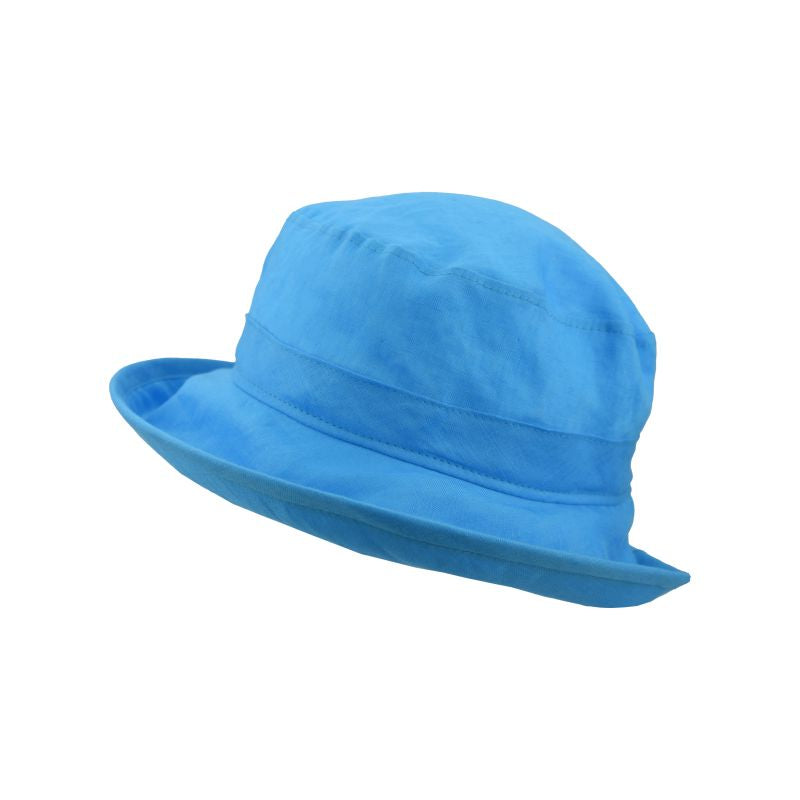 Puffin Gear Summer Breeze Linen UPF50+ Sun Protection Bowler Hat-Made in Canada-Aqua Hat