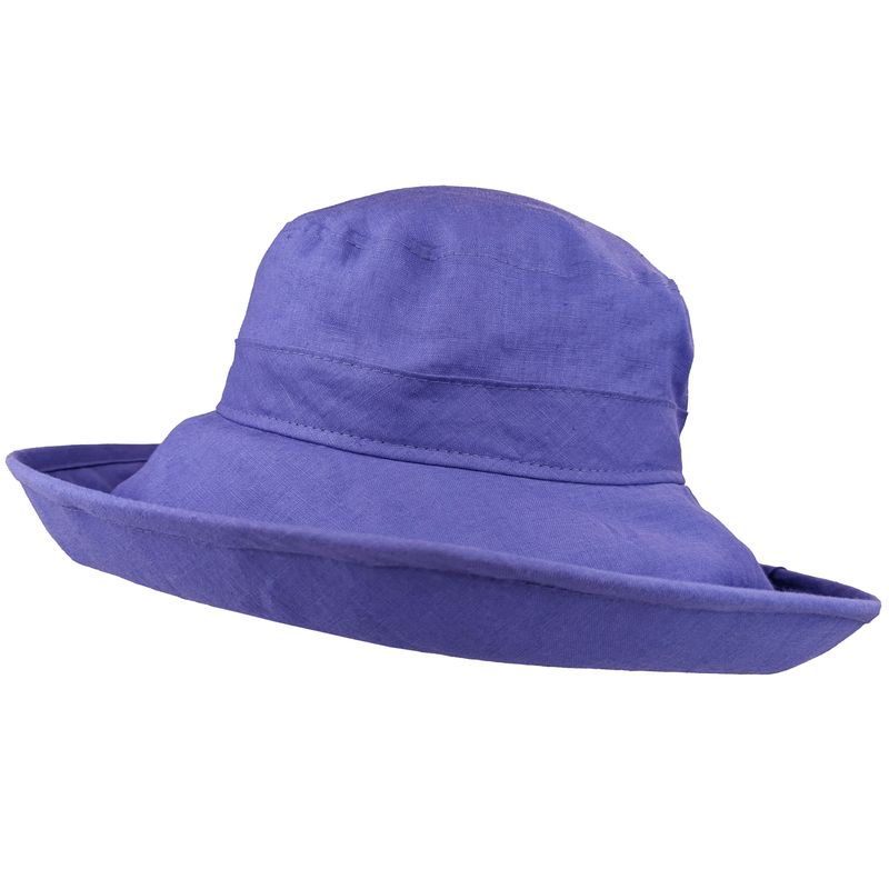 Violet purple linen sun hat-wide brim rated UPF50+ sun protection-Made in Canada by Puffin Gear