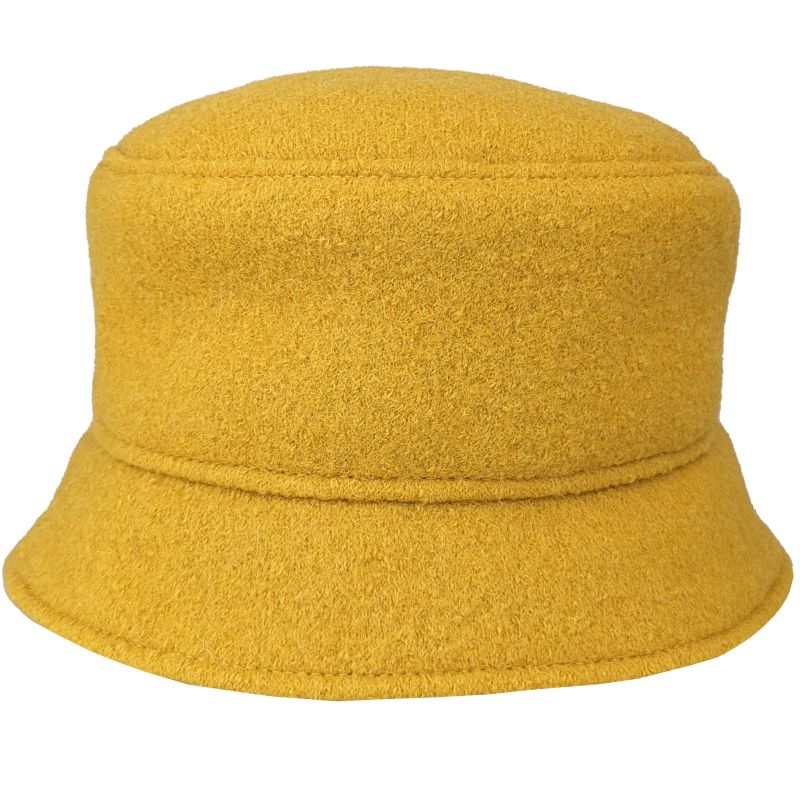 warm Boiled wool bucket hat made in canada by puffin gear-mustard yellow colour-classic winter style