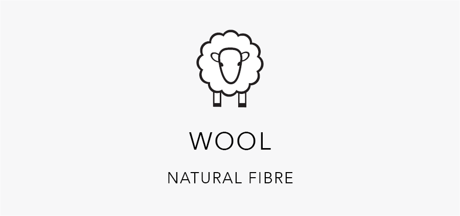 sheep icon for wool natural fibre on light grey backgournd
