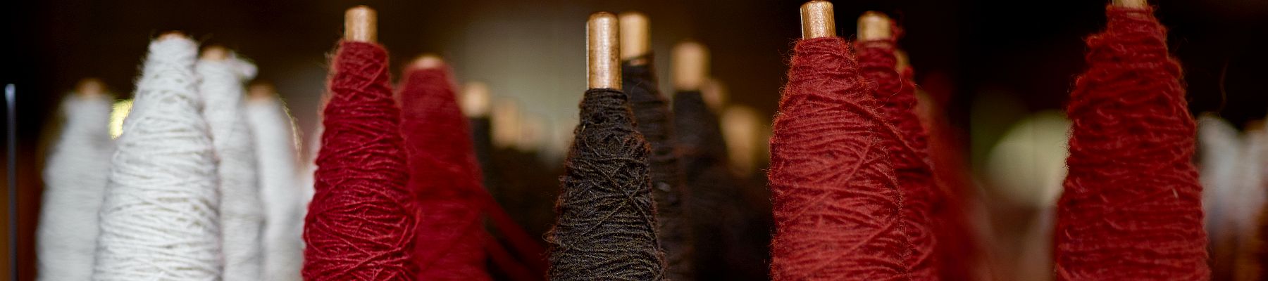 wool on vintage spindles