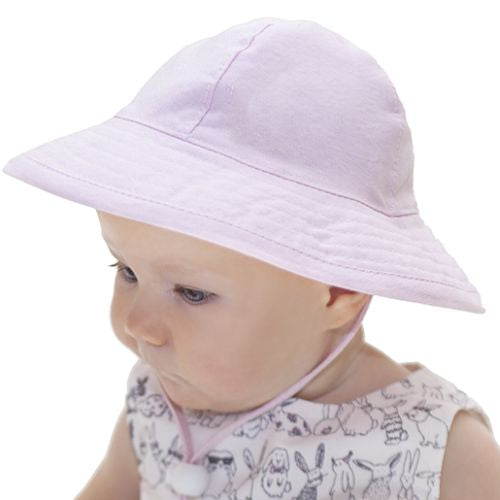 JUSCH Cotton Toddler Sun Hats with Ears, UPF 50+Baby Summer Bucket Hats, Sun Protection Beach Hat for Infant Boy Girl White