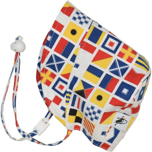 Puffin Gear UPF50 Sun Protection Infant and Toddler Bonnet SALE-Sailing Flags