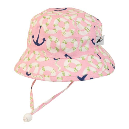 Puffin Gear UPF50 Sun Protection Kids Sun hat-camp hat-nautical pink