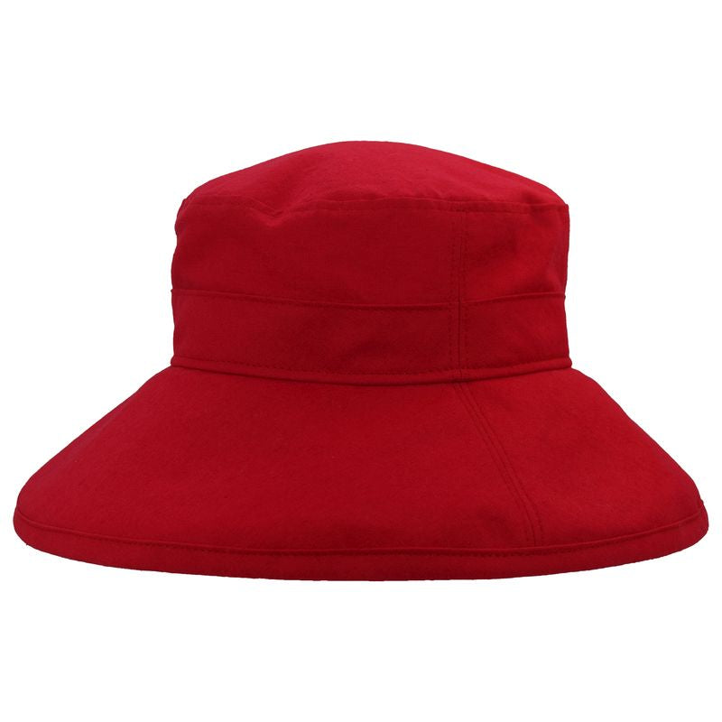 Red Wide Brim Garden Hat with UPF50 Sun Protection-summer hat-packs flat for travel-Made in Canada by Puffin Gear