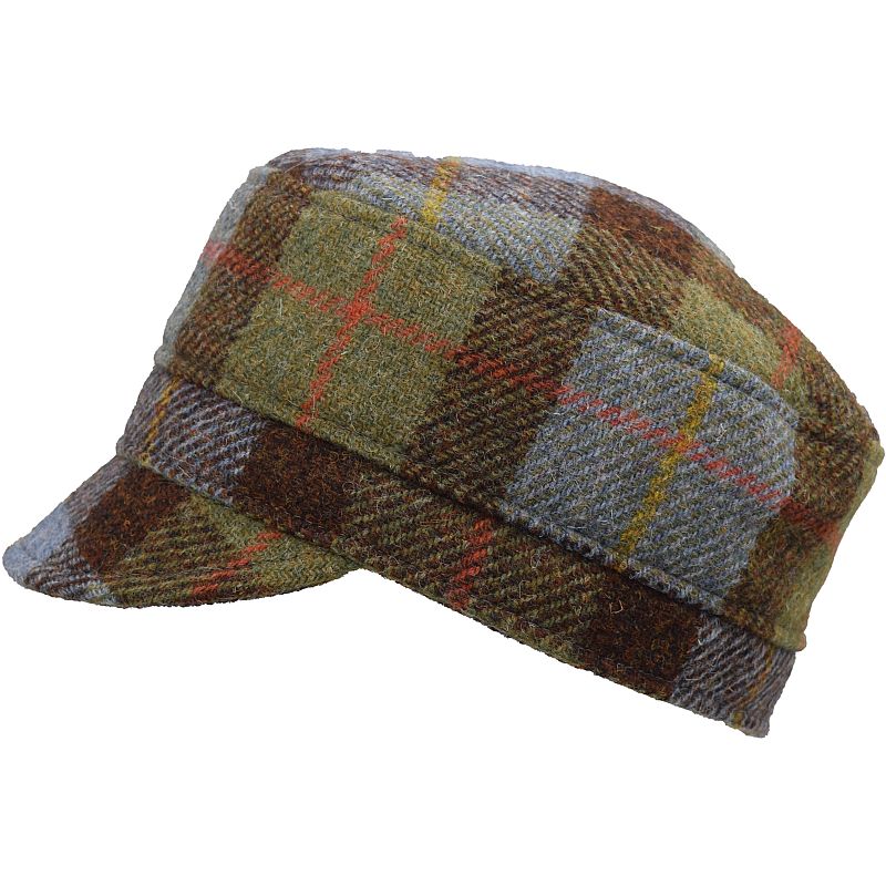 Harris Tweed Croft Cap for Fall, Made in Canada by Puffin Gear-Lodge Plaid
