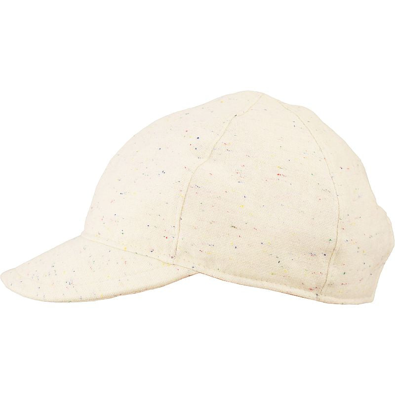 Adorable toddler and child ball cap for back to school-upf50+ rating-linen canvas-machine washable-Made in Canada by puffin Gear-Vanilla Sprinkles