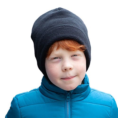 Polartec Fleece Kids Cold Weather Beanie or Toque-Machine Washable, Quick Dry, Durable-A winter basic for outdoor play-Made in Canada by Puffin Gear-Black Toque