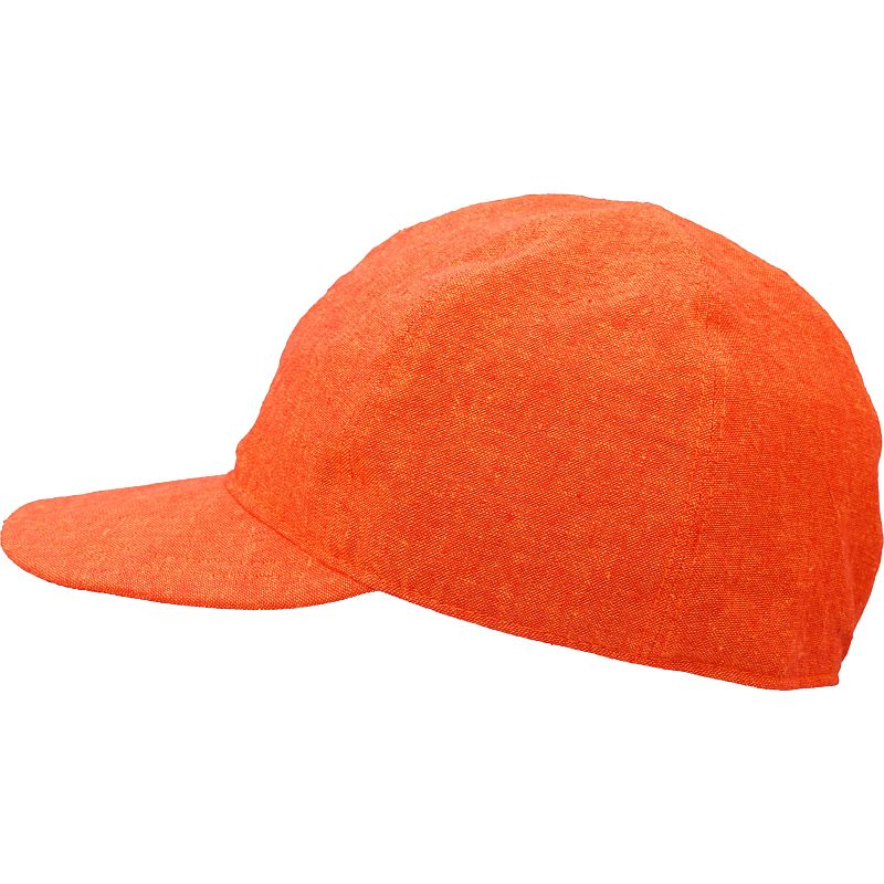 Linen Canvas Ball Cap with UPF50+ Excellent Sun Protection Built In-Peak Shades Eyes and Face-Great Casual Cap-Made in Canada by Puffin Gear-Orange Peel