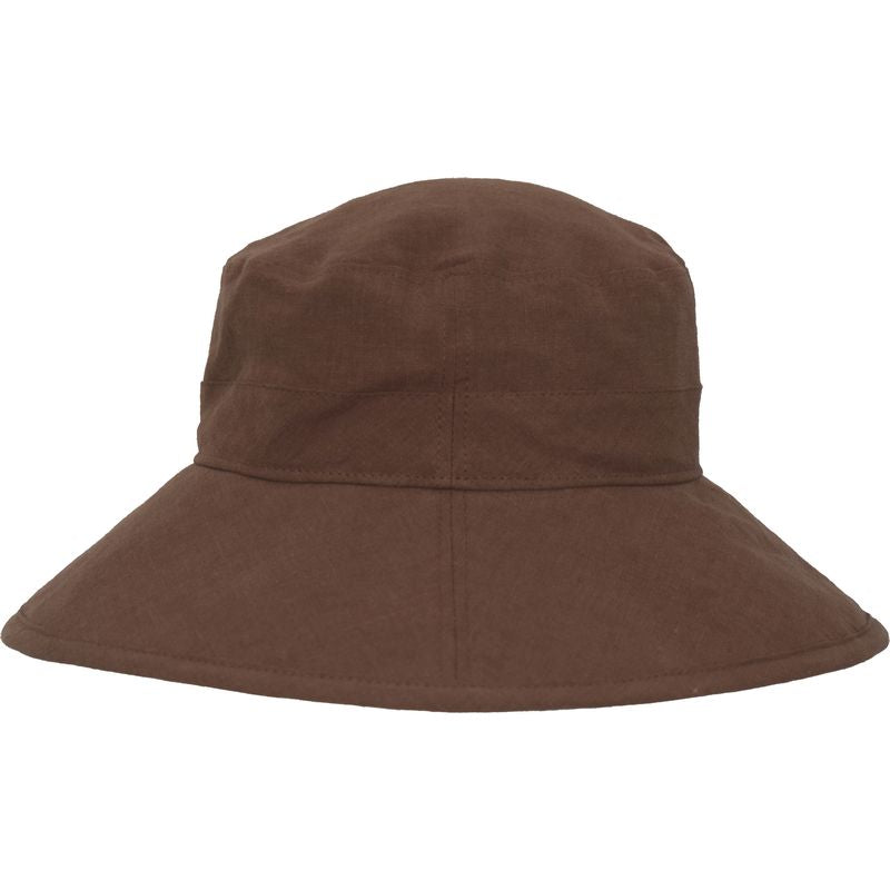 Patio Linen Wide Brim Garden Hat with 4 inch brim and UPF50+ sun protection rating-made in canada by puffin gear-colour-bark