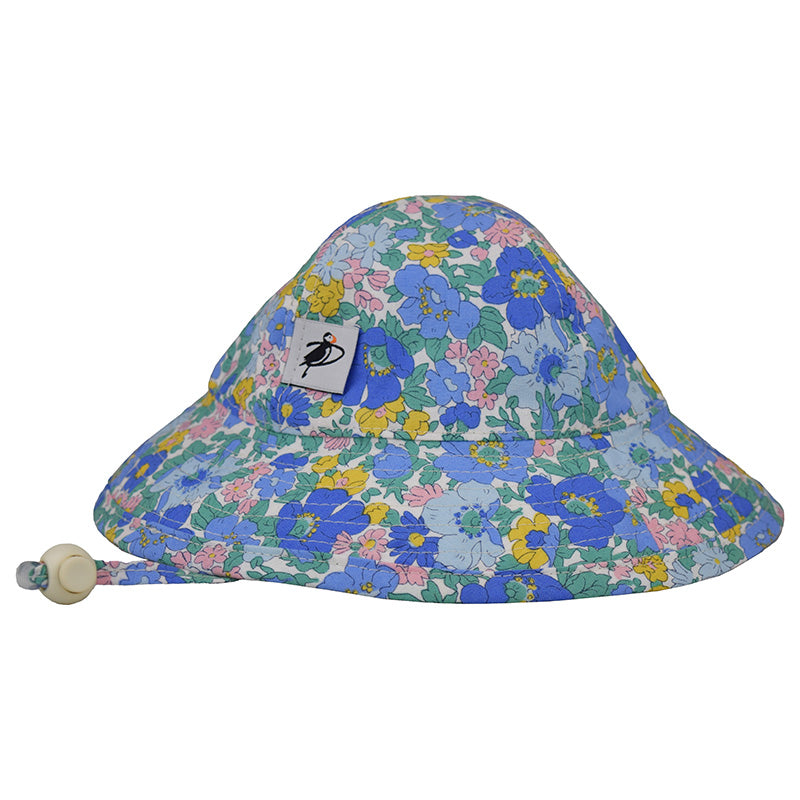 Infant Sun Hat, Liberty of London Cotton Print Cosmos Flower, UPF50 Excellent Sun Protection, Made in Canada