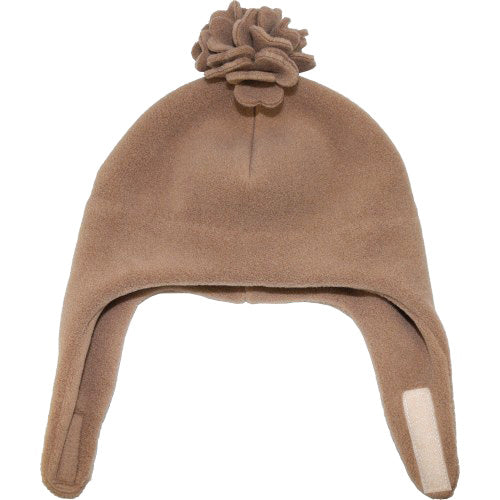 Puffin Gear Polartec Classic 200 Series Fleece Kids Blossom Hat with Chin Wrap Closure-Made in Canada-Latte