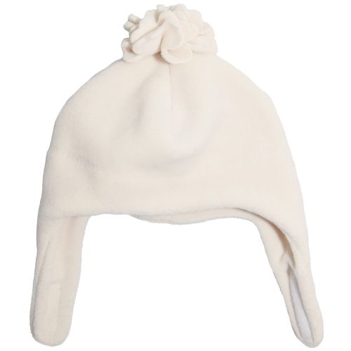 Puffin Gear Polartec Classic 200 Series Fleece Kids Blossom Hat with Chin Wrap Closure-Made in Canada-Winter White