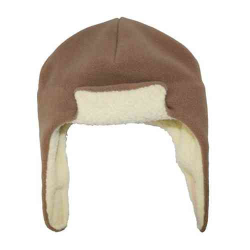 Puffin Gear Polartec Classic 200 Series Fleece Rolled Brim Kids Aviator Hat with Chin Wrap Closure-Made in Canada-Latte