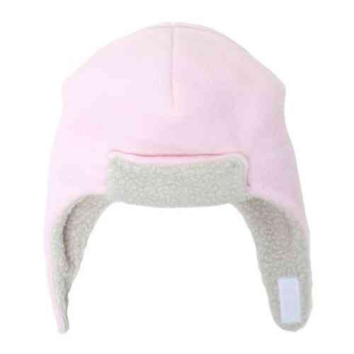 Puffin Gear Polartec Classic 200 Series Fleece Rolled Brim Kids Aviator Hat with Chin Wrap Closure-Made in Canada-Powder Pink
