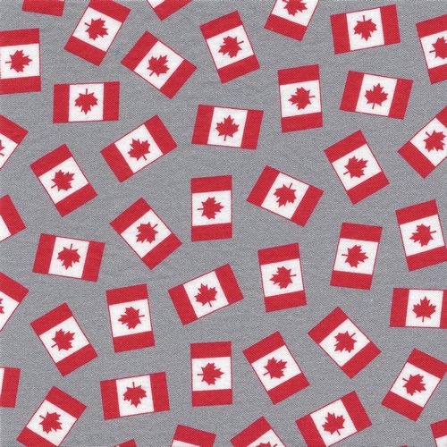 canadian flag print cotton quilting fabric sale-perfect for bags, shirts or crafts