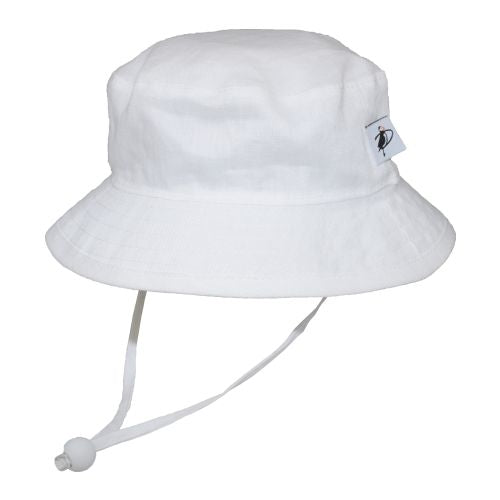Puffin Gear Summer Day Linen UPF50+ Sun Protection Child Camp Hat-White