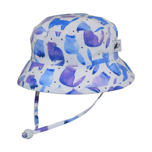 kids sun protection camp hat by Puffin Gear SALE-cosmic cat