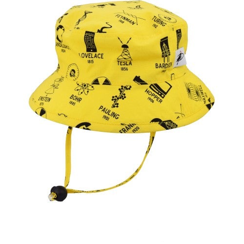 Child Cotton Print Camp Hat with UPF50+ Sun Protection Ratin-Made in Canada-SALE-Famous Scientists