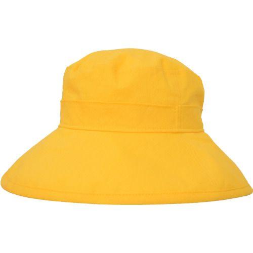 Bring on the sunshine in this bright yellow wide brim garden hat with UPF50+ sun protection built in-made in canada by puffin gear