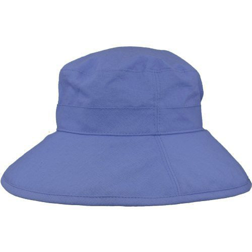 Cornflower Blue Wide Brim Garden Summer Hat with UPF50 Sun Protection-summer hat-packs flat for travel-Made in Canada by Puffin Gear