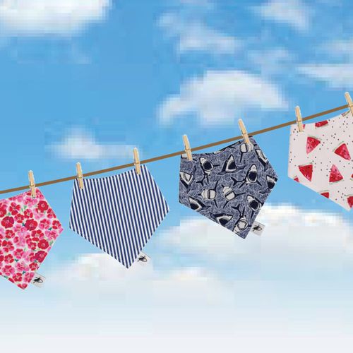 Cotton Reversible Drool Infant Bibs with Organic Cotton Absorbant Jersey Back-Made in Canada