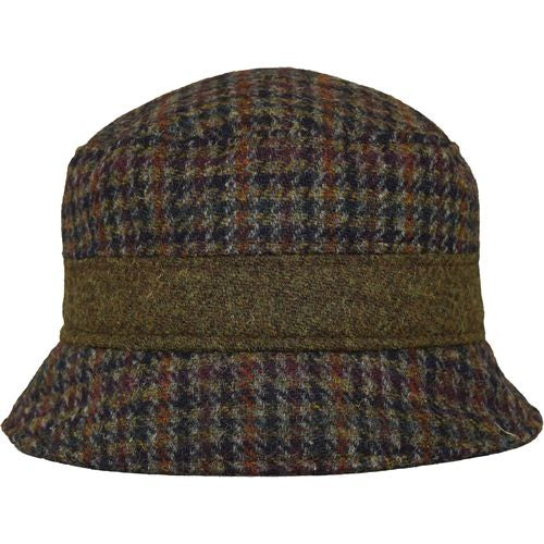 Puffin Gear Harris Tweed Bucket Hat with Contrast Band-Made in Canada-Seaweed  Check