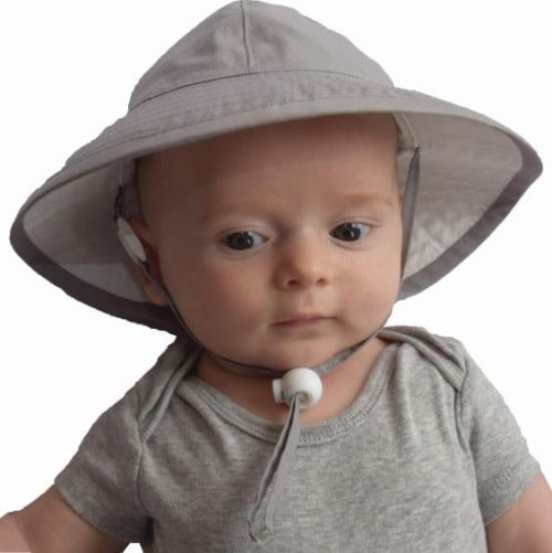 Puffin Gear Infant Organic Cotton UPF50+ Sun Protection Sunbeam Hat-Grey