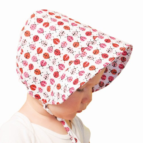 Puffin Gear UPF50 Sun Protection Infant and Toddler Bonnet SALE-Ladybug