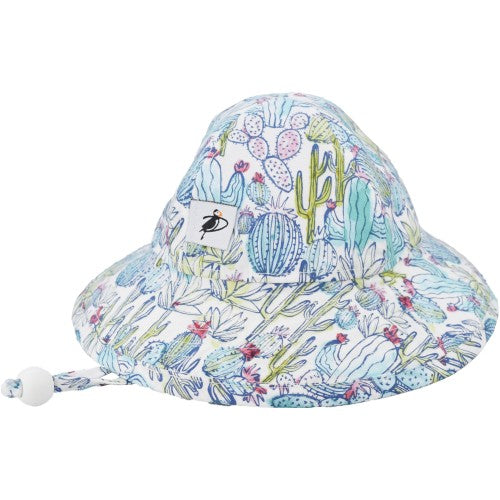 infant sun hat with tie-UPF50-succulent print-canada