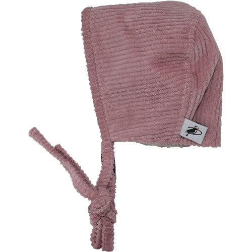 Puffin Gear Toddler Fall Corduroy Bonnet with fleece lining-Made in Canada-Rose