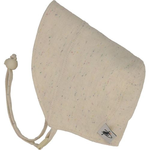 Puffin Gear Infant and Toddler Fall Linen Canvas Bonnet with Flannel Lining-Made in Canada-Vanilla Sprinkle