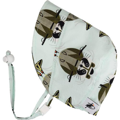  Infant Bonnet UPF50 Sun Protection Made in Canada Sale-Organic Cotton Charlie Harper Raccoon